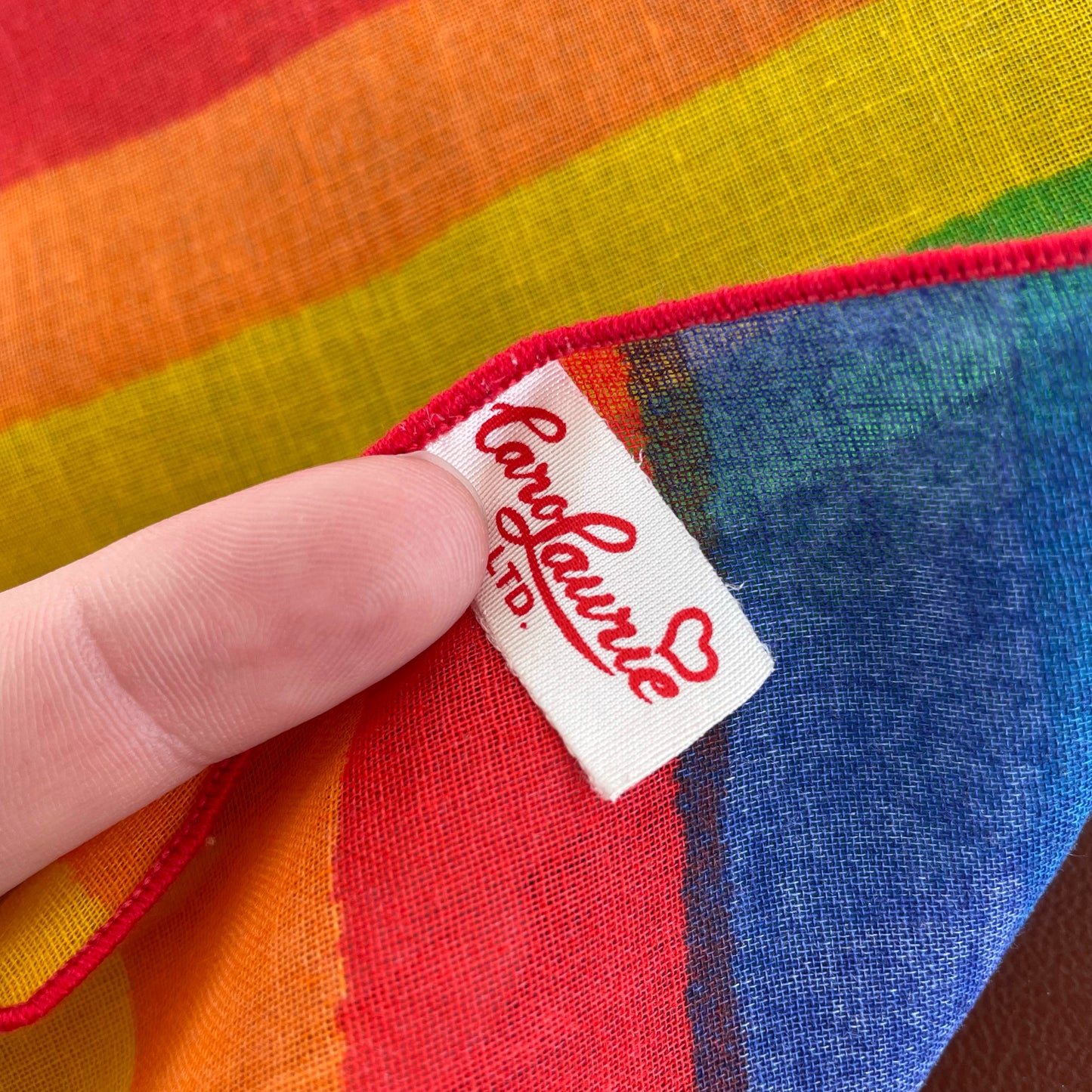 Vintage Vibrant Rainbow Carol Laurie Scarf