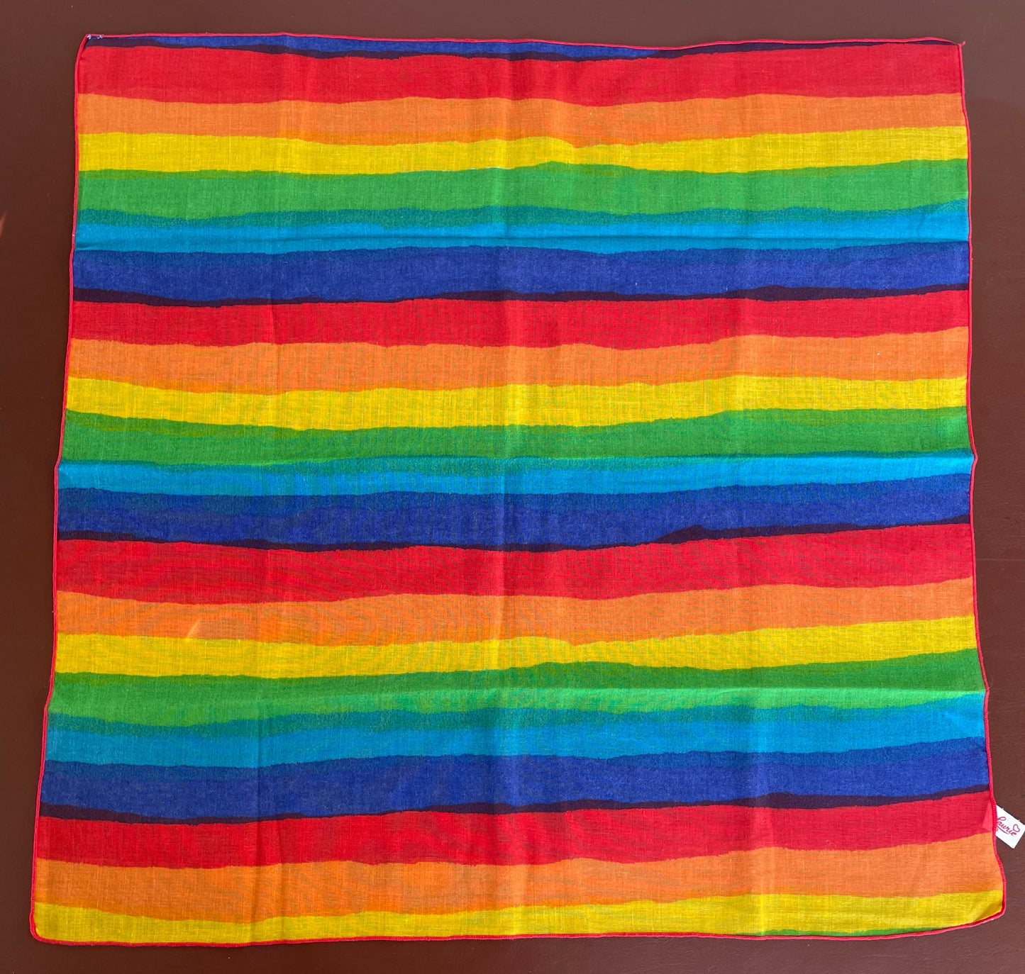 Vintage Vibrant Rainbow Carol Laurie Scarf