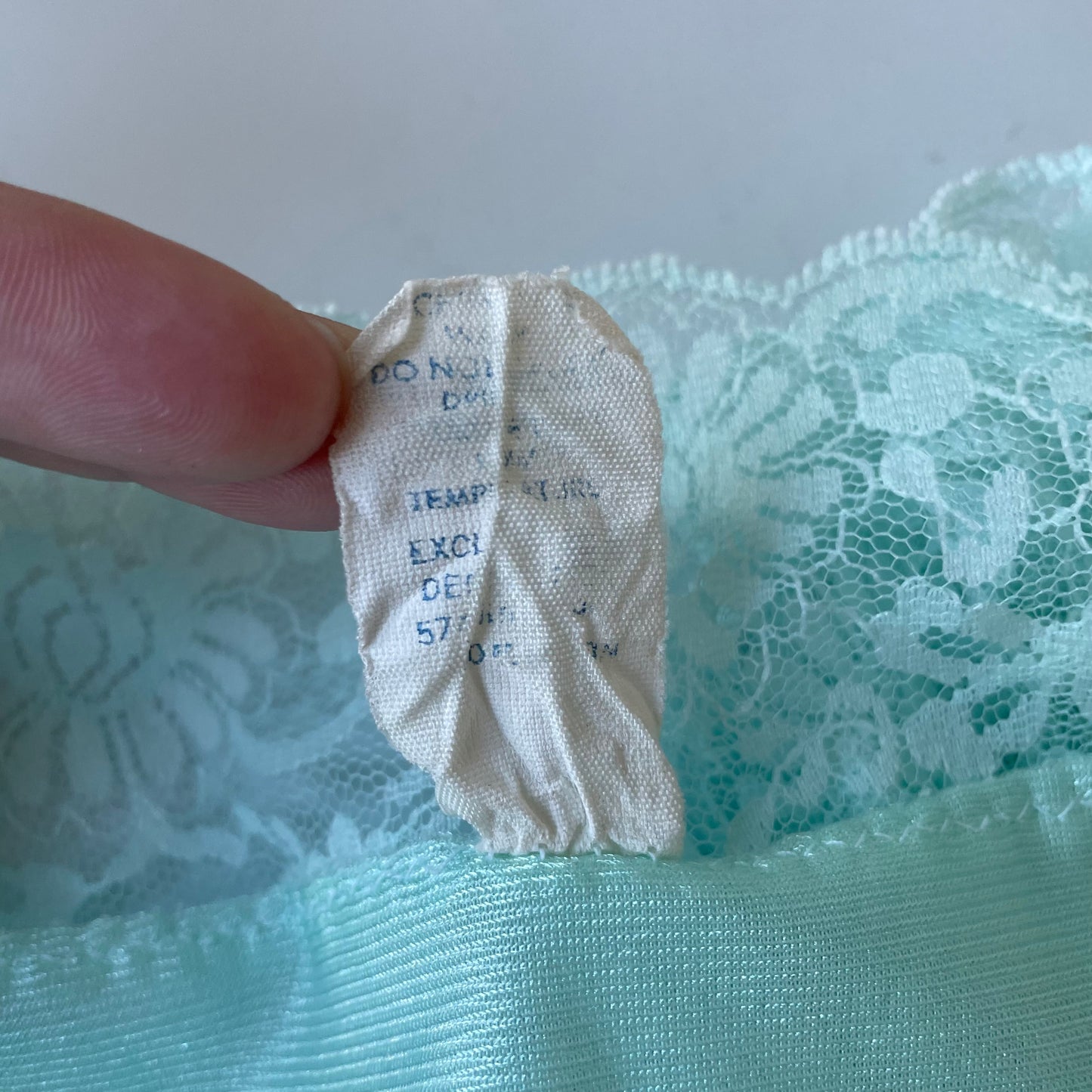 Vintage Lace Ruffle Blue Green Lingerie Top