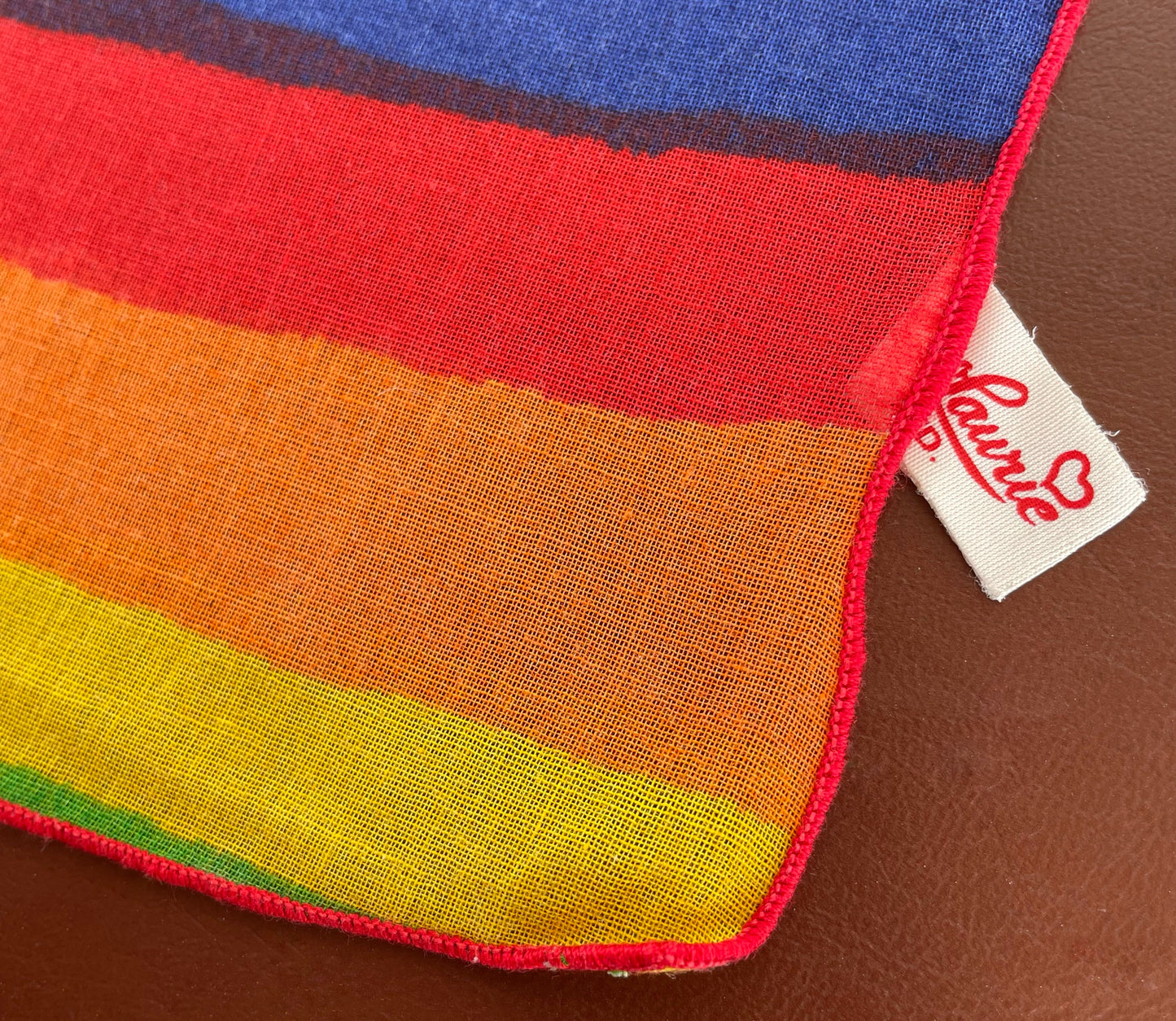 Vintage Vibrant Rainbow Carol Laurie Scarf