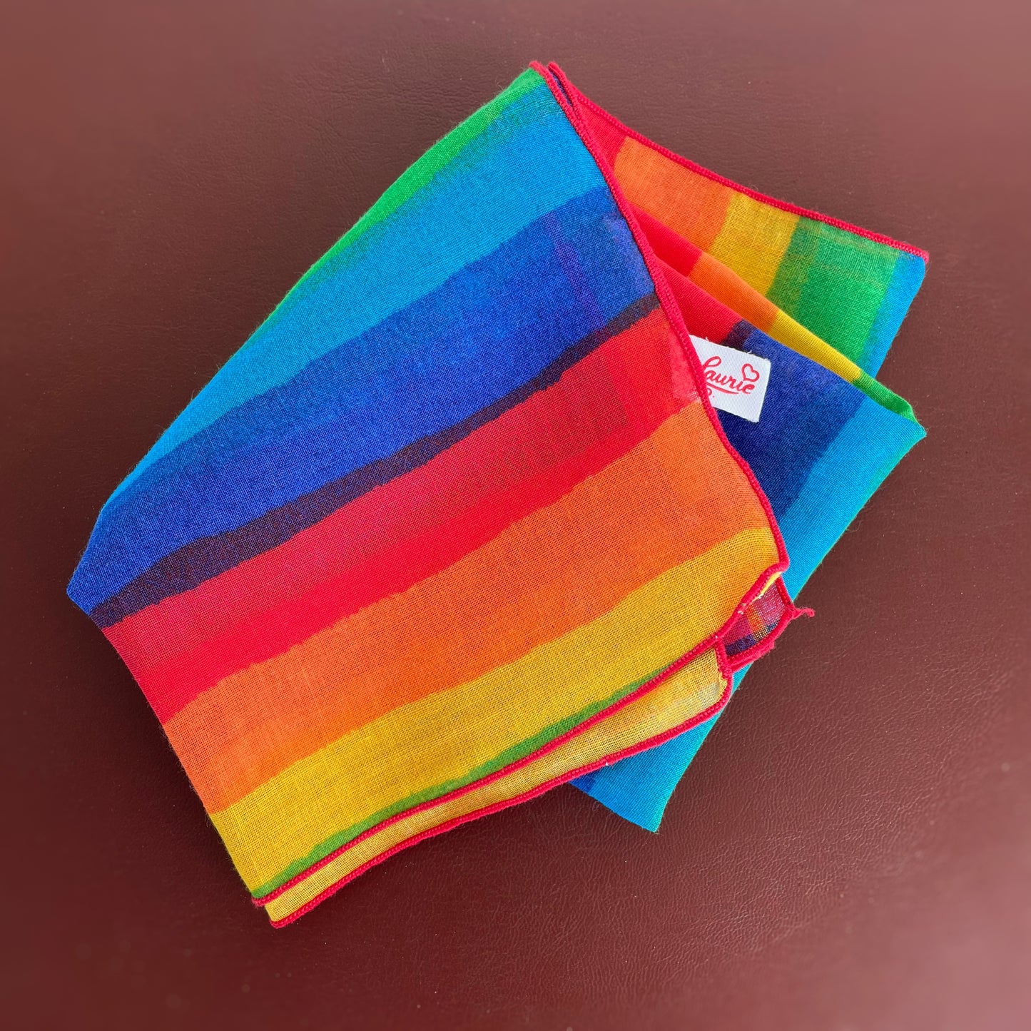 Vintage Vibrant Rainbow Carol Laurie Scarf
