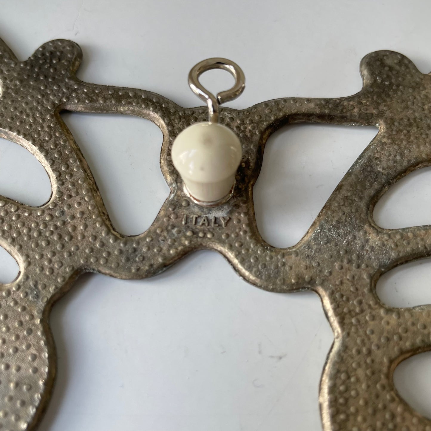 Vintage Leonard Silverplate Metal Butterfly Trivet Made in Italy
