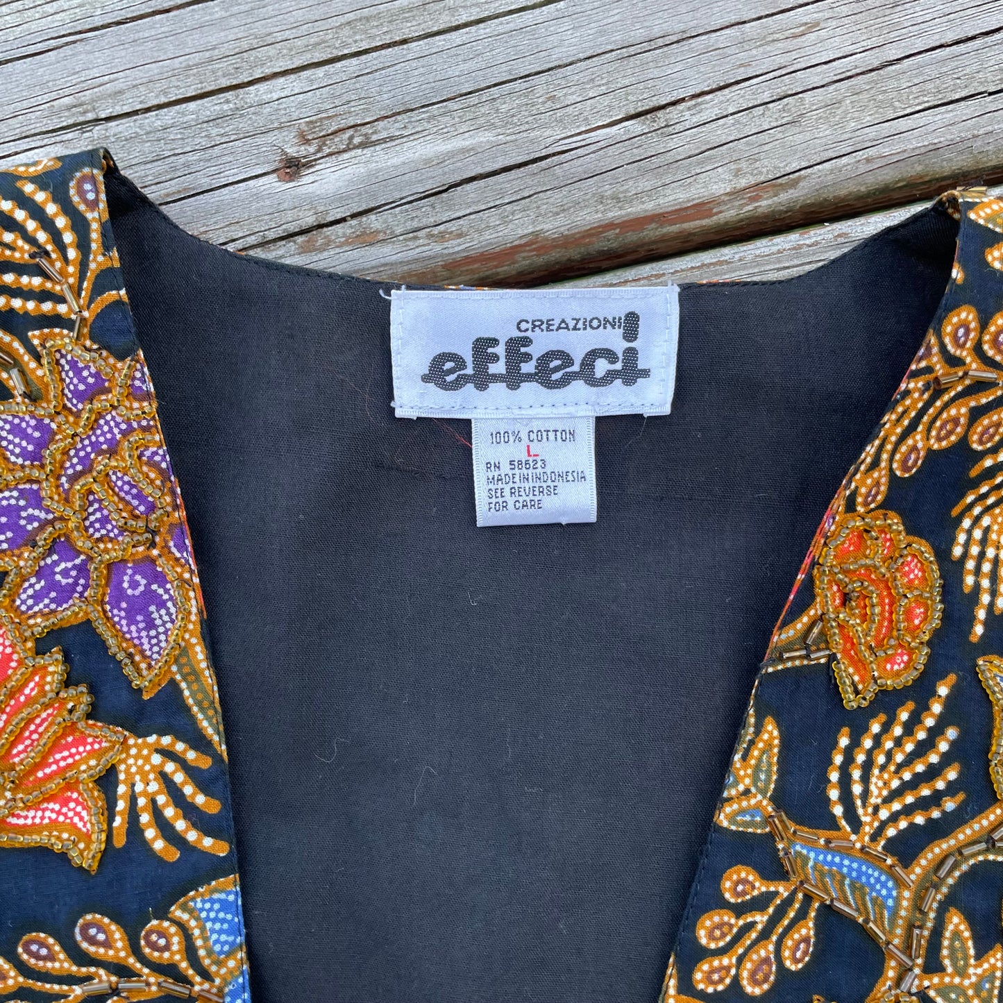Vintage Effeci Floral Beaded Vest