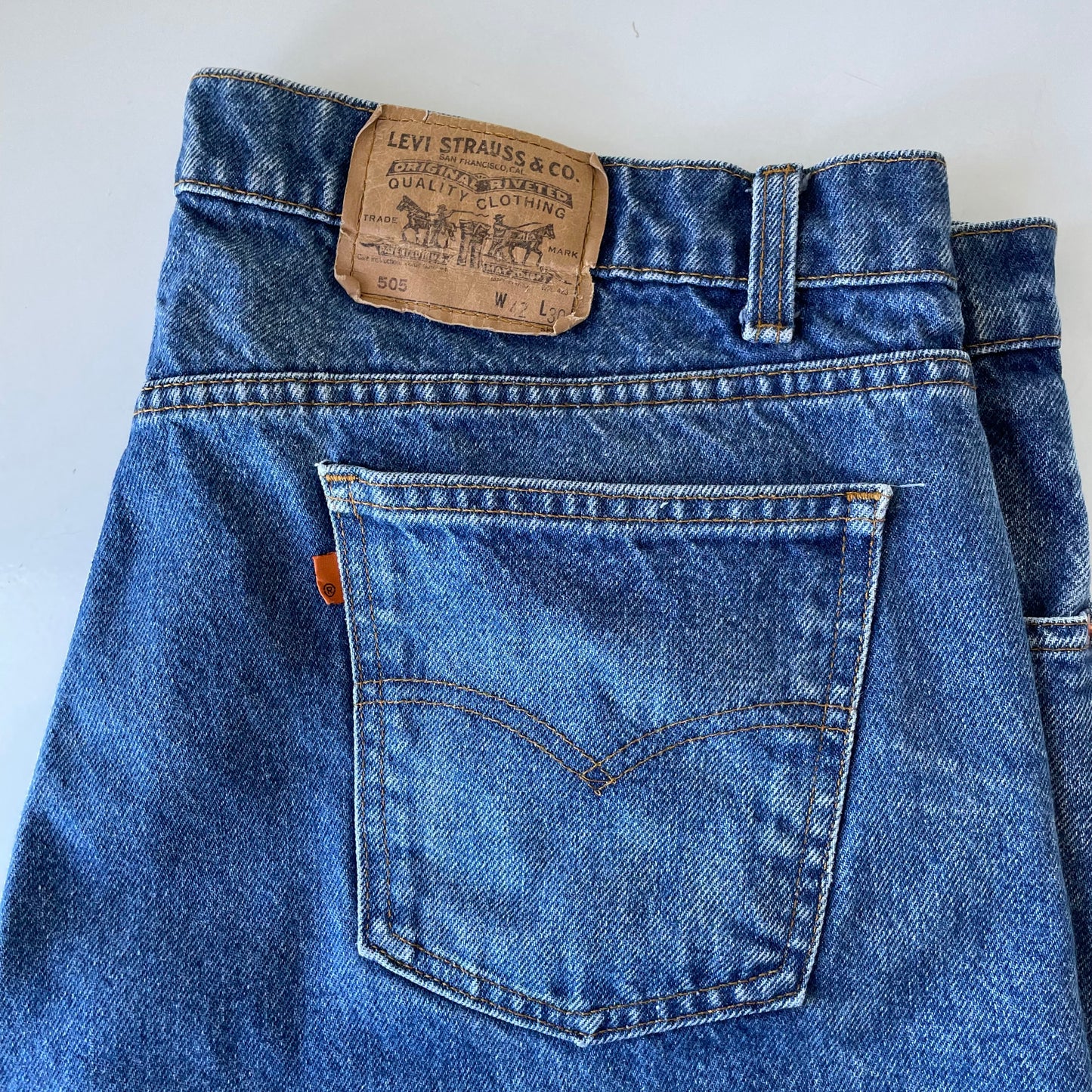 Vintage 80s/90s Orange Tab 505 Levi’s 100% Cotton Denim Jeans
