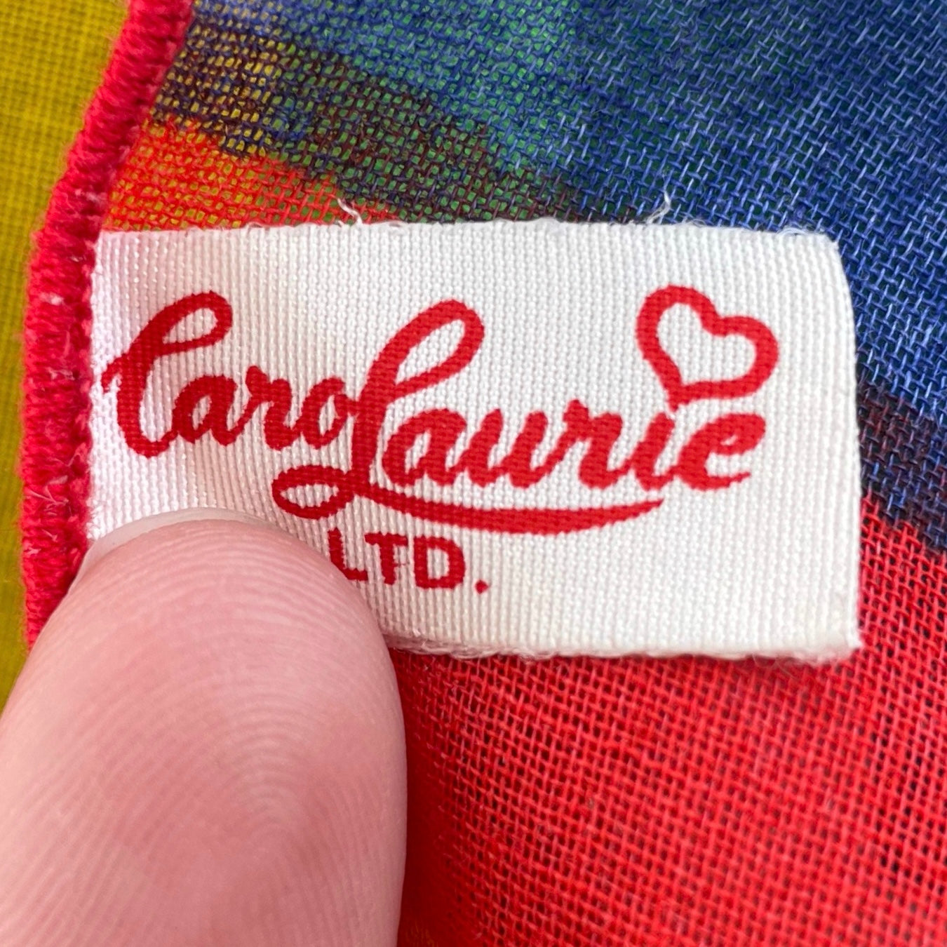 Vintage Vibrant Rainbow Carol Laurie Scarf