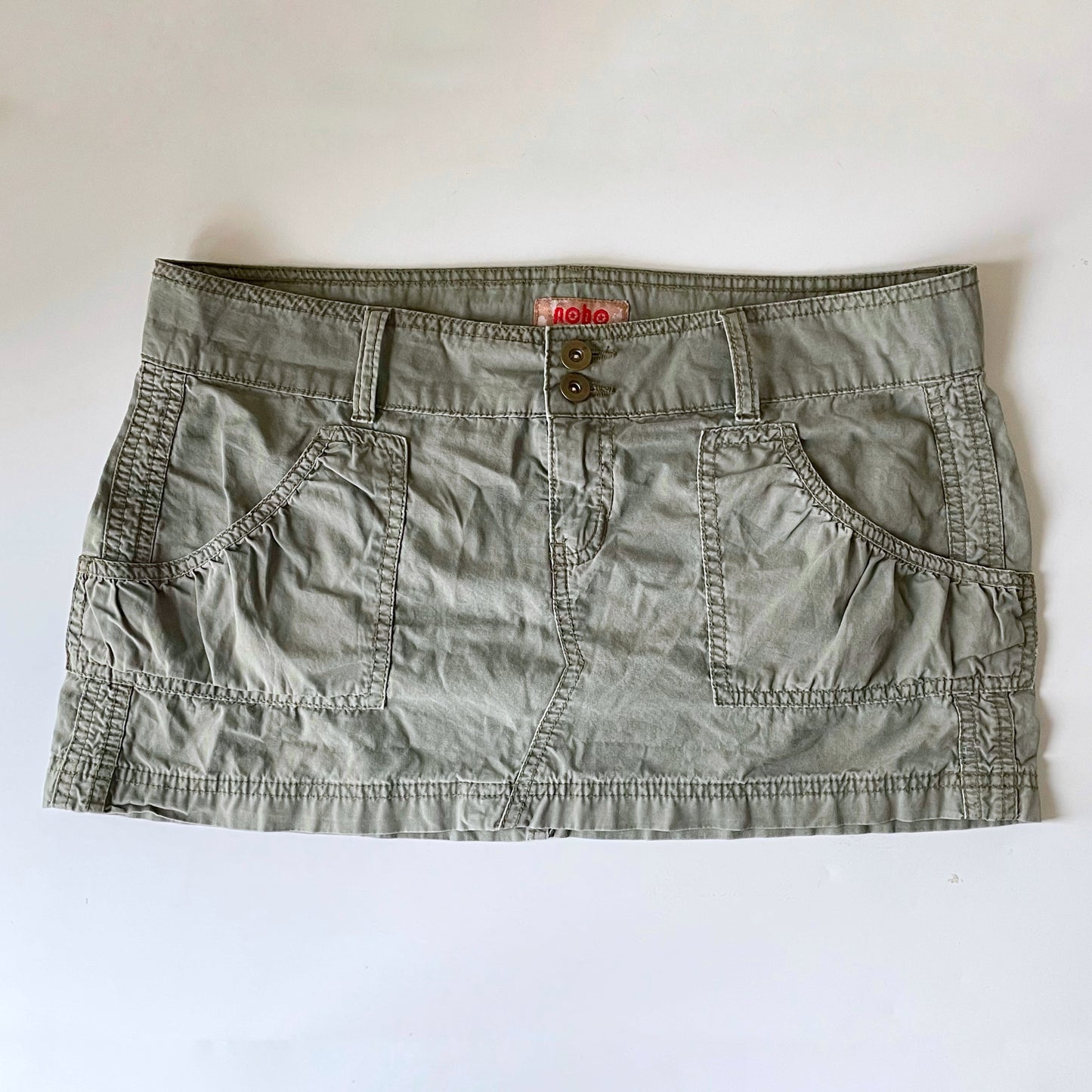 Vintage Y2K NoBo Cotton Micro Mini Cargo Skirt