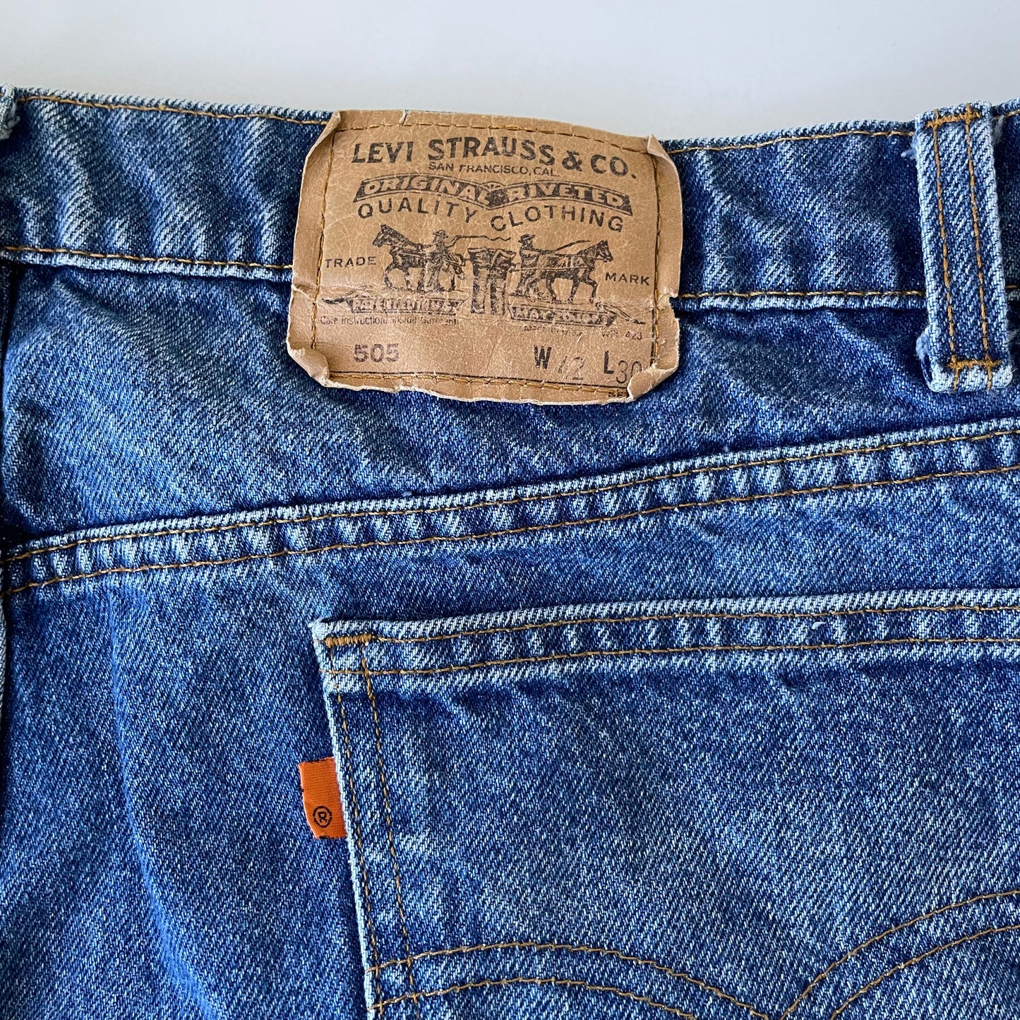 Vintage 80s/90s Orange Tab 505 Levi’s 100% Cotton Denim Jeans