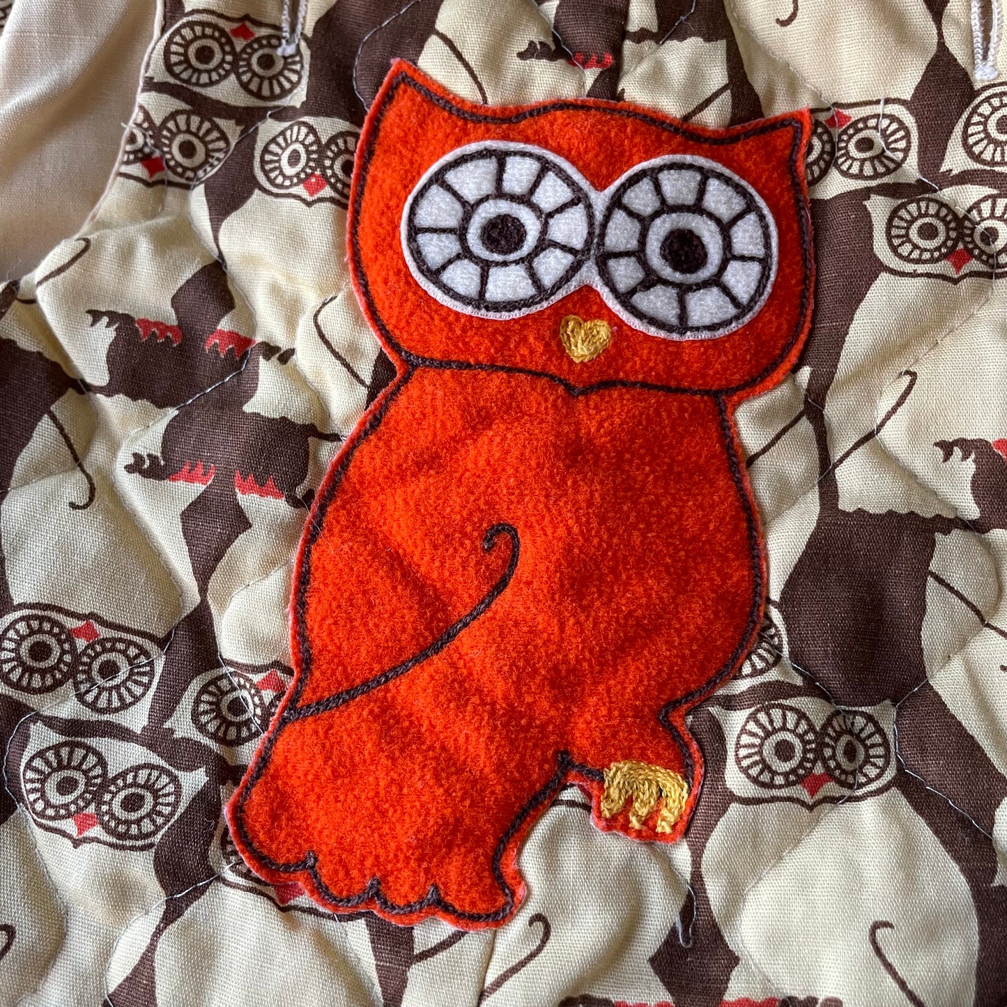 Vintage 70’s Owl Quilted Overalls 3T