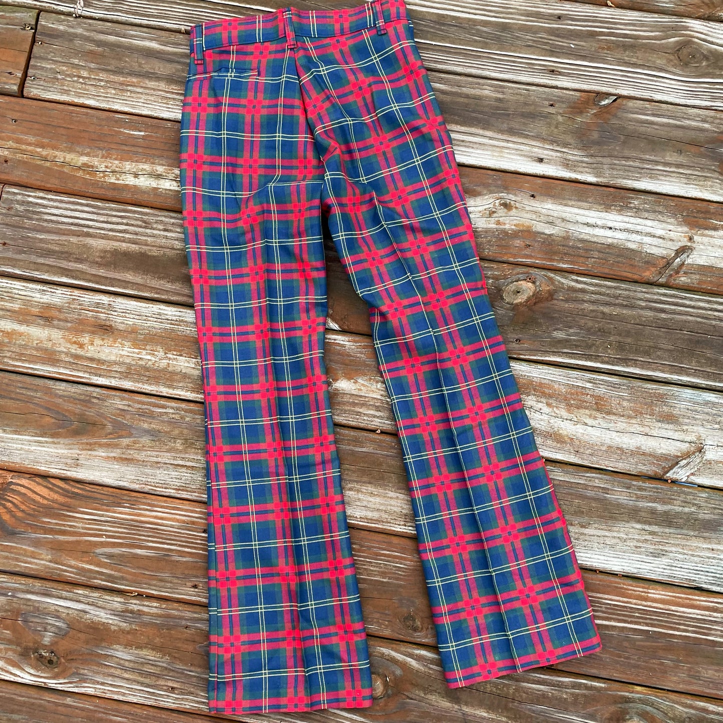 Vintage 70’s Flare Youth Plaid Elderado Pants