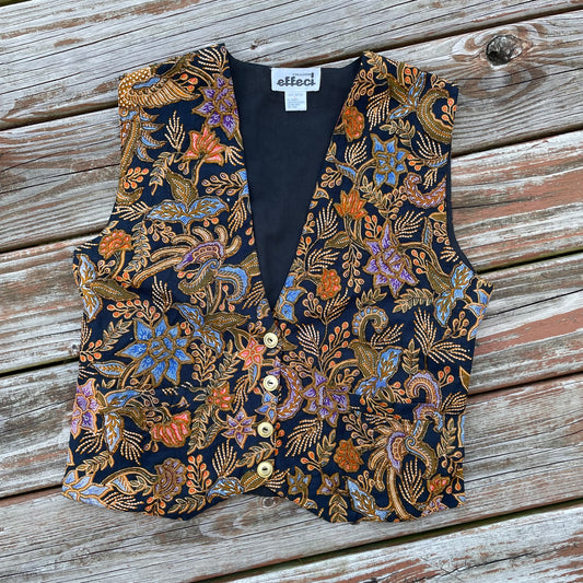 Vintage Effeci Floral Beaded Vest