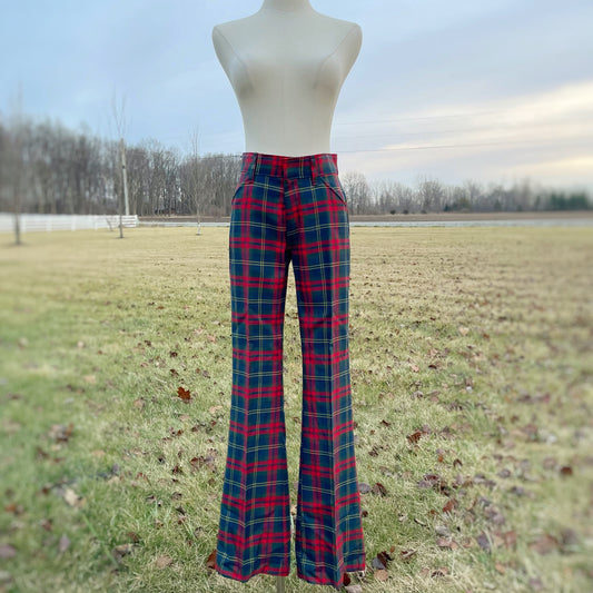 Vintage 70’s Flare Youth Plaid Elderado Pants