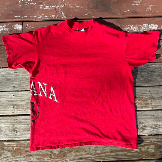 Vintage 90’s Bike Athletic IU Indiana University Side Printed Red T-Shirt