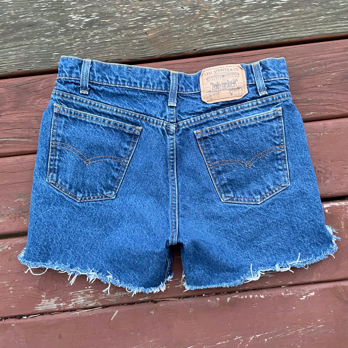 Vintage 80’s Levi’s 317 (Irregular) Cut Off Jean Shorts