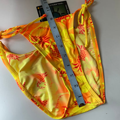 Vintage Y2K Bright Vibrant Neon Hibiscus Pineapple Tropical Print String Bikini