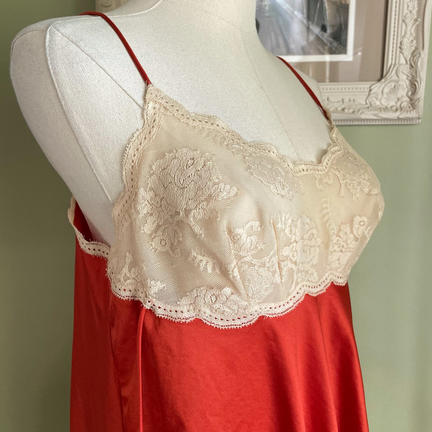 Vintage 60’s Vanity Fair Burnt Orange Nylon Slip