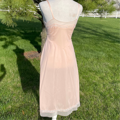 Vintage 50’s Van Raalte Pastel Pink Petalskin Slip