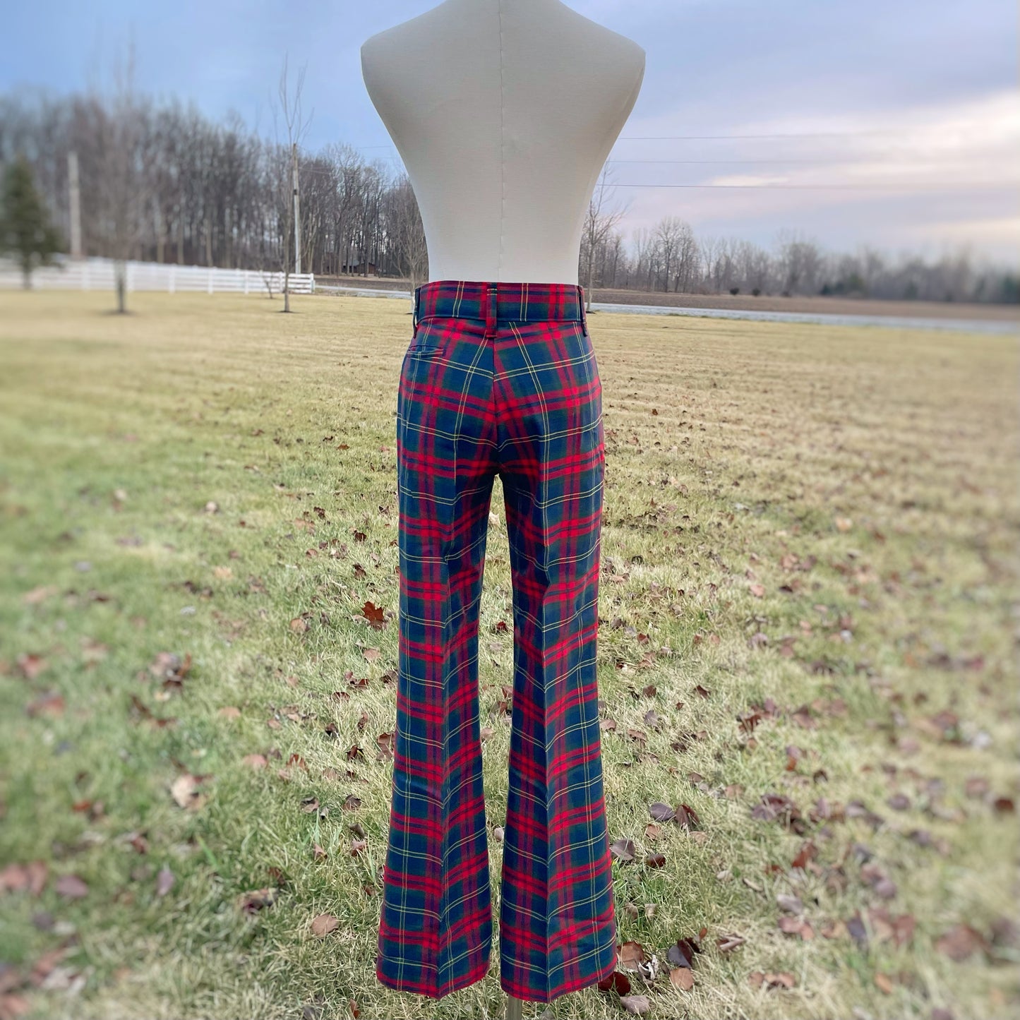 Vintage 70’s Flare Youth Plaid Elderado Pants